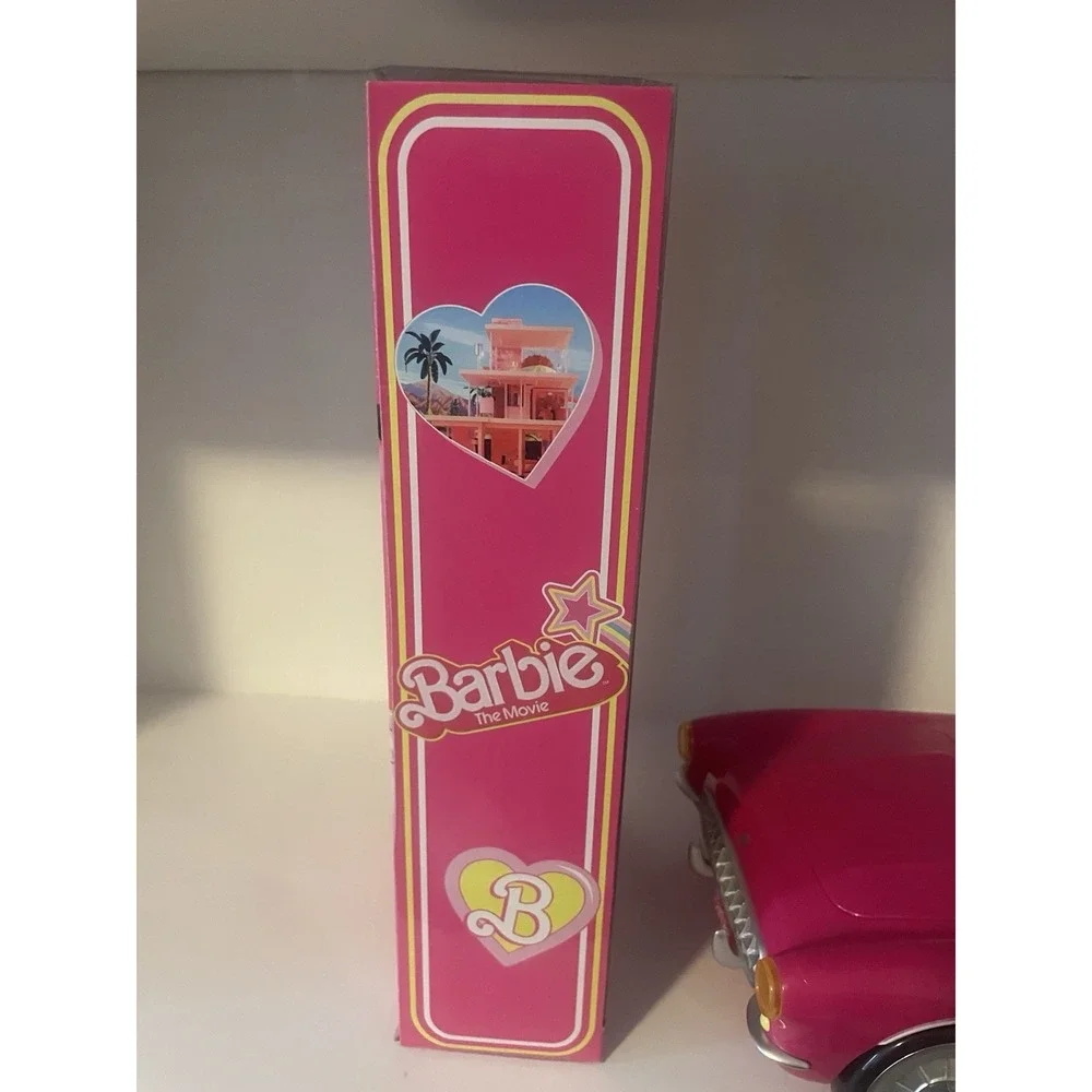 Barbie The Movie Doll HPJ96 + AMC Theaters Pink Corvette Popcorn Container NEW